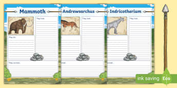 Prehistoric Beasts Fact File Worksheets - prehistoric, fact file