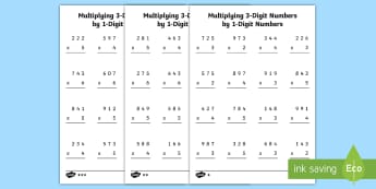long multiplication worksheet 3 digits x 2 digits
