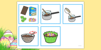 5 Step Sequencing Cards Making Crispie Cakes - sequencing, cards