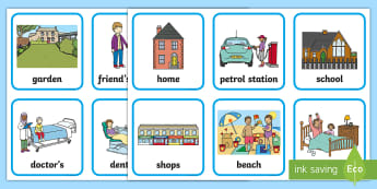 Place Word Cards - Visual Timetables Primary Resources, visual, timetables, routine