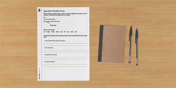 Quickfire Modal Verbs Worksheet