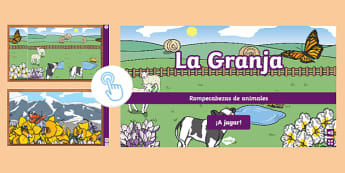 Juego interactivo: Rompecabezas animales de la granja