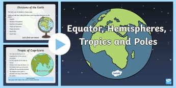 Equator And Hemisphere Map Twinkl Display Poster