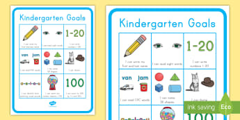 FREE Kindergarten Goals Posters