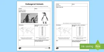 Endangered Animals Worksheets | twinkl.com