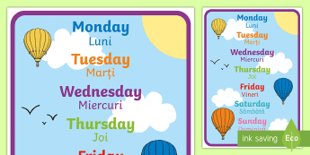 Days Of The Week Display Poster • Twinkl.ca
