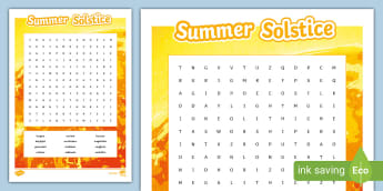 Summer Solstice in Ireland (Word Search)