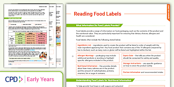 Health Food Labels | twinkl.com.au