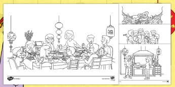 Dragons in the City Colouring Pages
