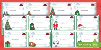 Christmas Patterns Name Tags