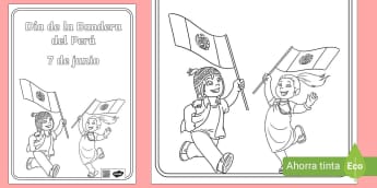 Ficha: Día de la Bandera para colorear | Twinkl Perú