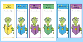 Bookworm-Themed Personalised Bookmarks for Kids | Twinkl