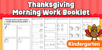 Kindergarten Thanksgiving Morning Work Booklet