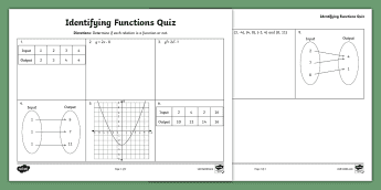 Identifying Functions Worksheets | twinkl.com