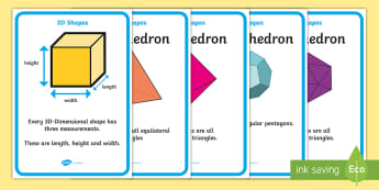 3D Shape Properties Display Posters - Australian Maths Resource