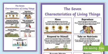 Characteristics Of Living Things Mrs Gren Acronym Poster