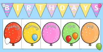 Birthday Charts For Childcare