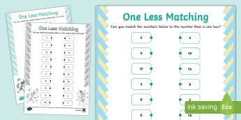 One Less Worksheet | twinkl.ca