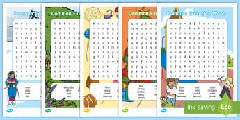Word Search Pack For Kids Year 2 Common Exception Words U+1F4C4U+1F440