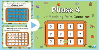 Matching Pairs Phase 4 Letters and Sounds Memory PowerPoint Game - blends, clusters, consonant blends, consonant clusters, letters and sounds resources, free letters a