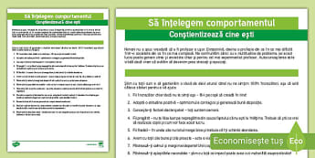 Să înțelegem comportamentul: Conștientizează cine ești – Ghid pentru profesori