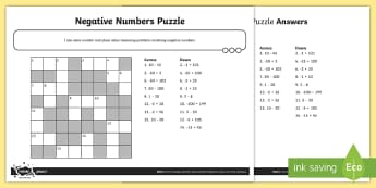 negative numbers primary resources ks2