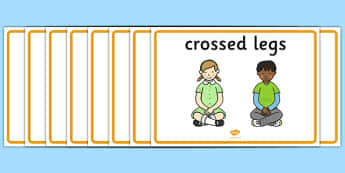 Good Sitting Display Posters - Good sitting, listen, behaviour management, SEN, good sitting, crossed legs, folder arms, hands up, quiet, good listening, good looking, lips closed, listening, brain box