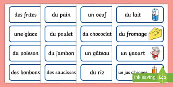 French Food Vocabulary Cards - france, language, EAL, vocab cards