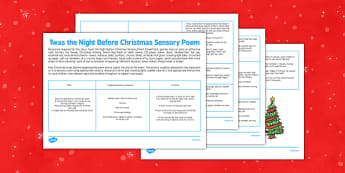 Twas the Night Before Christmas Sensory Poem - twas the night before christmas poem printable