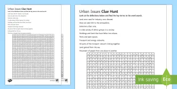 Urban Problems Worksheet Urban Issues | twinkl.com.au