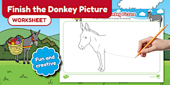 Finish the Donkey Picture Worksheet