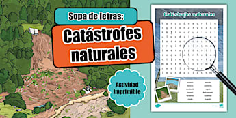Sopa de letras: Catástrofes naturales - Twinkl