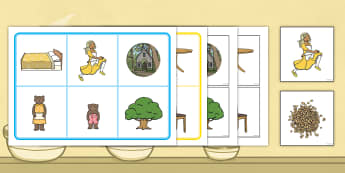 Goldilocks and the Three Bears Matching Cards and Board - goldilocks and the three bears, golidlocks picture matching game, goldilocks matching activity