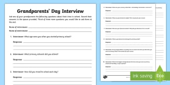 Grandparents Day Worksheets | Year 3-4 | Australian Resource