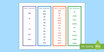 Teaching Tricky Words To Reception And Other Early Years