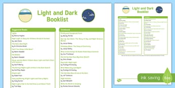 Light and Dark Book List