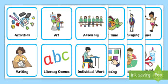 Classroom Timetable Templates & Cards | Visual Timetables