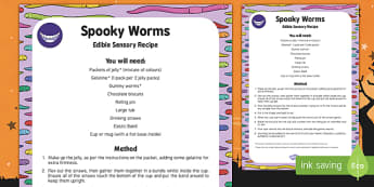 Spooky Worms Edible Sensory Recipe