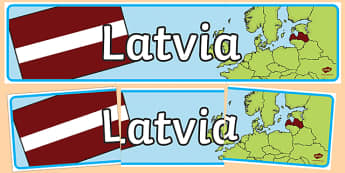 Latvia Display Banner - Latvia, display, banner, sign, poster, country, world, East, Eastern Europe