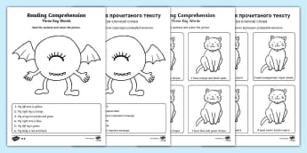Ukrainian Translation Reading Comprehension Worksheet
