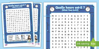 French: Time Word Search