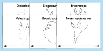 Dinosaur Footprint Dot to Dot Activities
