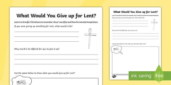 KS1 Lent Worksheet