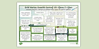 O'r Fferm i'r Fforc - Grid Heriau Gwaith Cartref Ymarferol