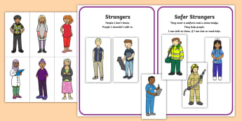 Who are Safer Strangers Sorting Activity - stranger danger, safer strangers, trusted adults, autism, ASD, safety, people who help us, 