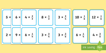 Multiplying Fractions Matching Game for 3rd-5th Grade