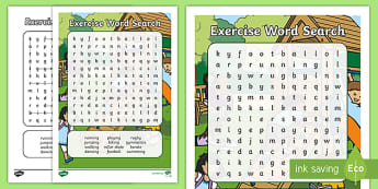 Excercise - Motivational Word Search - Printable