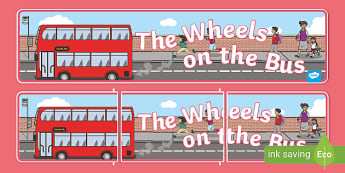 Wheels On The Bus Colouring Pages