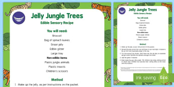 Jungle Trees Edible Sensory Recipe - Jungle and Rainforest, sensory play, edible play, trees, plants