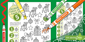 Christmas Colour and Count to 5